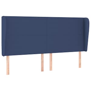 Čelo postele typu ušák modré 183x23x118/128 cm textil - obrázek 2