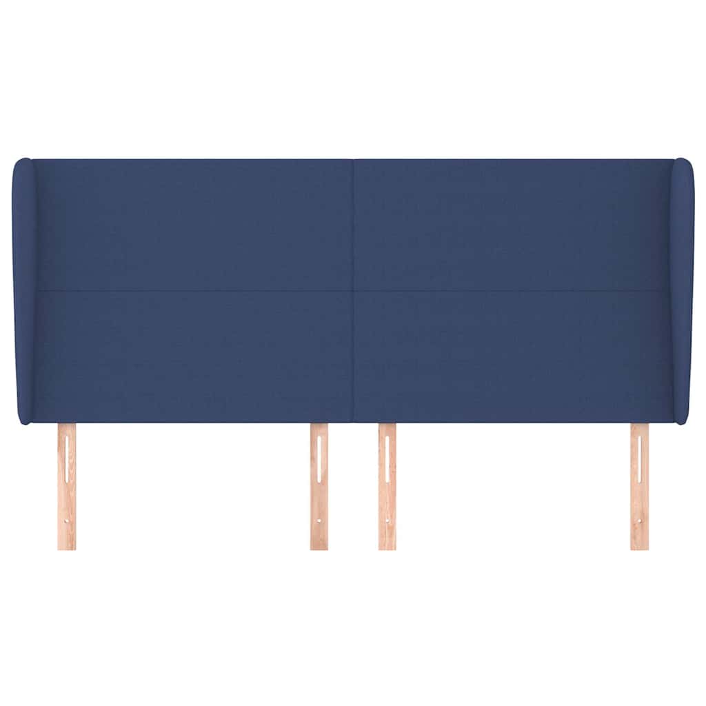 vidaXL Hoofdbord met randen 183x23x118/128 cm stof blauw, foto 2