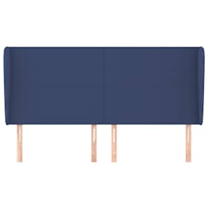 Čelo postele typu ušák modré 183x23x118/128 cm textil - obrázek 3