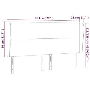 Čelo postele typu ušák modré 183x23x118/128 cm textil - obrázek 9