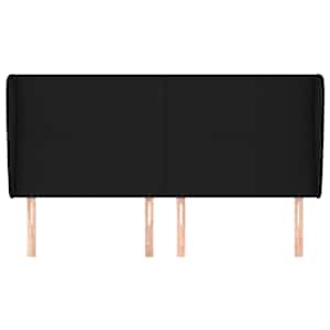 Čelo postele typu ušák černé 203x23x118/128 cm textil - obrázek 3