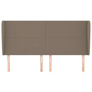 Čelo postele typu ušák taupe 203x23x118/128 cm textil - obrázek 3