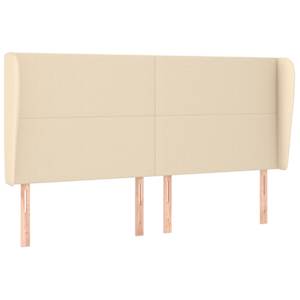 Čelo postele typu ušák krémové 203x23x118/128 cm textil - obrázek 2