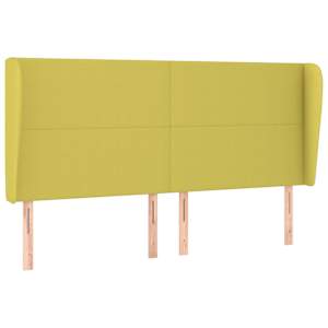 Čelo postele typu ušák zelené 203x23x118/128 cm textil - obrázek 2