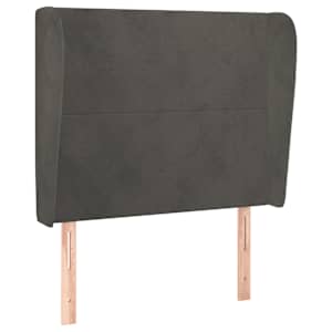 Čelo postele typu ušák tmavě šedé 83 x 23 x 118/128 cm samet - obrázek 2