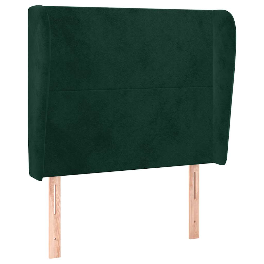 vidaXL Čelo postele typu ušák tmavě zelené 83 x 23 x 118/128 cm samet