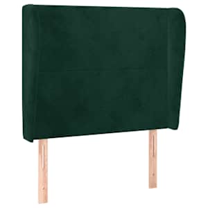 Čelo postele typu ušák tmavě zelené 83 x 23 x 118/128 cm samet - obrázek 2