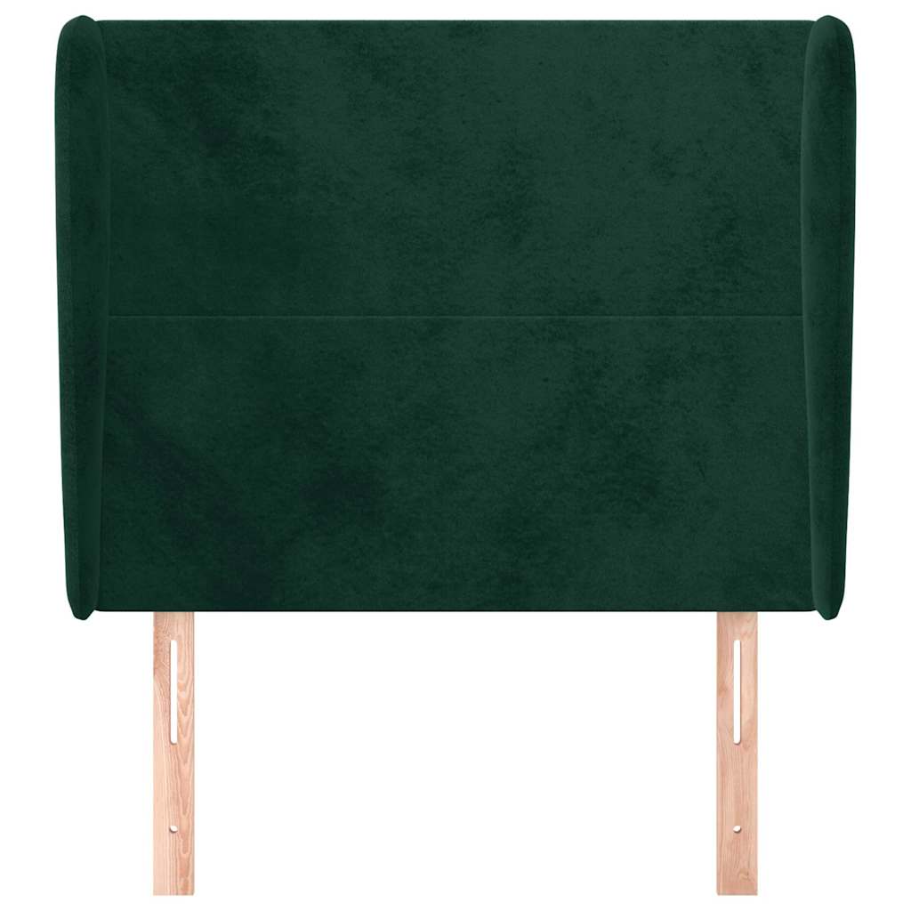 vidaXL - Hoofdbord - met - randen - 83x23x118/128 - cm - fluweel - donkergroen