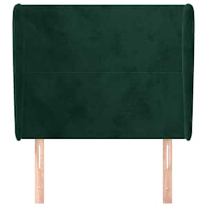 Čelo postele typu ušák tmavě zelené 83 x 23 x 118/128 cm samet - obrázek 3