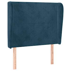 Čelo postele typu ušák tmavě modré 83 x 23 x 118/128 cm samet - obrázek 2