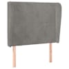 vidaXL voodipeats servadega, helehall, 93x23x118/128 cm, samet