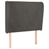 vidaXL voodipeats servadega, tumehall, 93x23x118/128 cm, samet