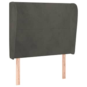 Čelo postele typu ušák tmavě šedé 93x23x118/128 cm samet - obrázek 2