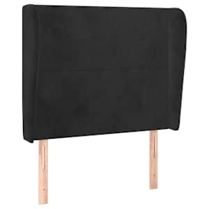 Čelo postele typu ušák černé 93x23x118/128 cm samet - obrázek 2