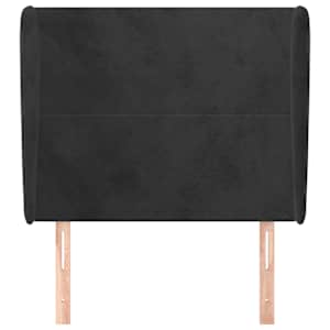 Čelo postele typu ušák černé 93x23x118/128 cm samet - obrázek 3