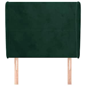 Čelo postele typu ušák tmavě zelená 93x23x118/128 cm samet - obrázek 3