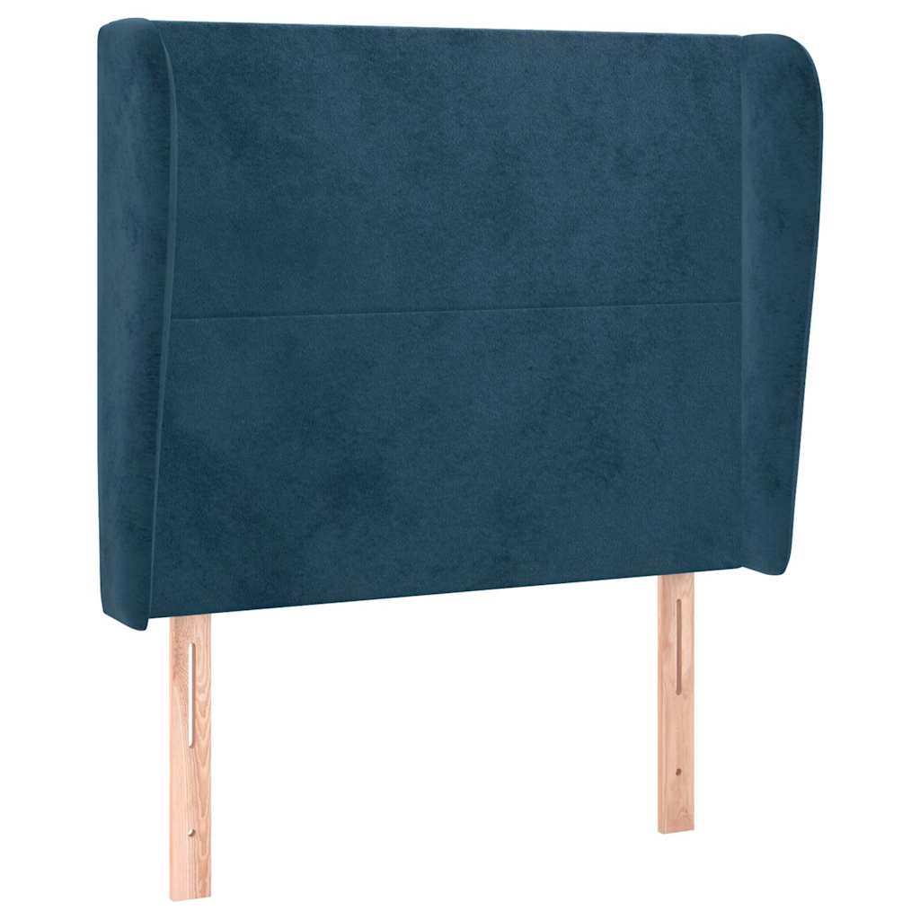 vidaXL Hoofdbord met randen 93x23x118/128 cm fluweel donkerblauw blauw, foto 3