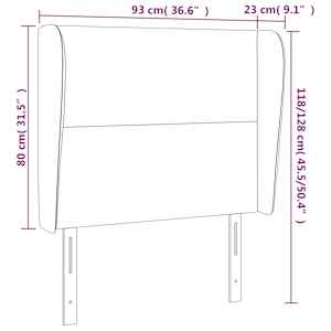 Čelo postele typu ušák tmavě modrá 93x23x118/128 cm samet - obrázek 9