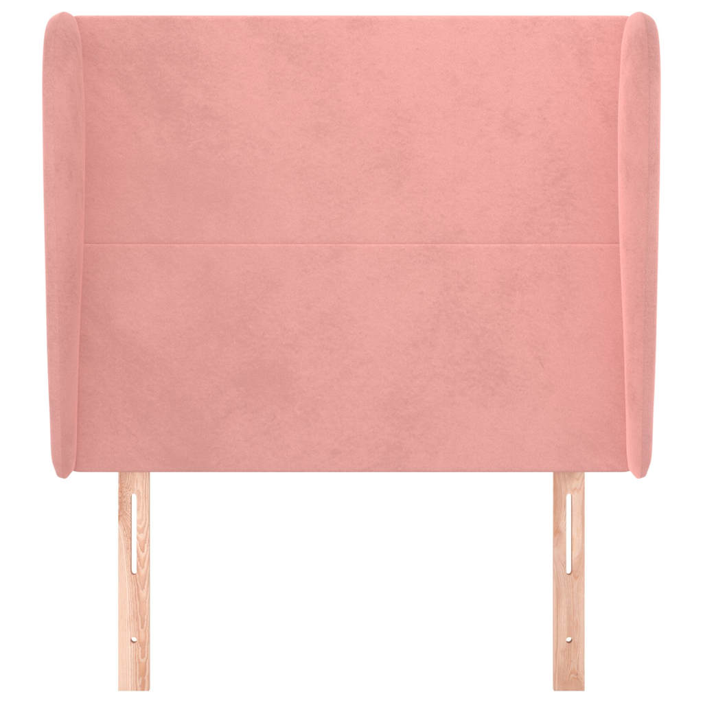 vidaXL Hoofdbord met randen 93x23x118/128 cm fluweel roze, foto 2