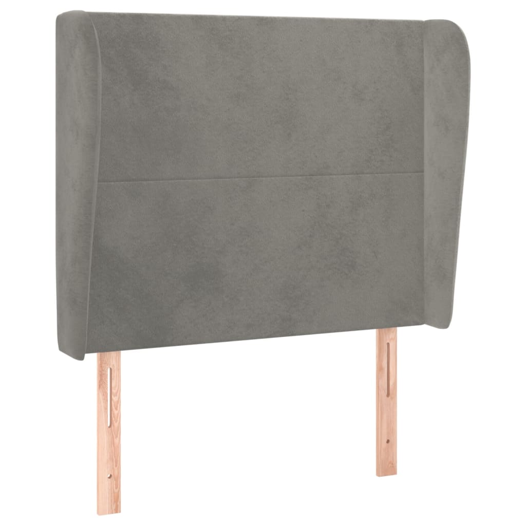 vidaXL Čelo postele typu ušák světle šedé 103x23x118/128 cm samet