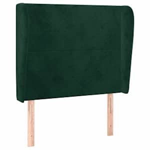 Čelo postele typu ušák tmavě zelená 103x23x118/128 cm samet - obrázek 2