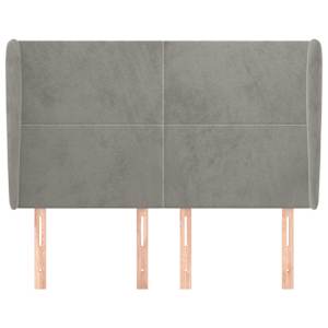 Čelo postele typu ušák světle šedé 147x23x118/128 cm samet - obrázek 3
