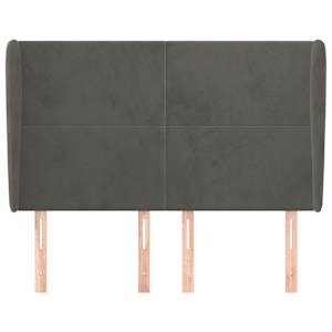Čelo postele typu ušák tmavě šedé 147x23x118/128 cm samet - obrázek 3