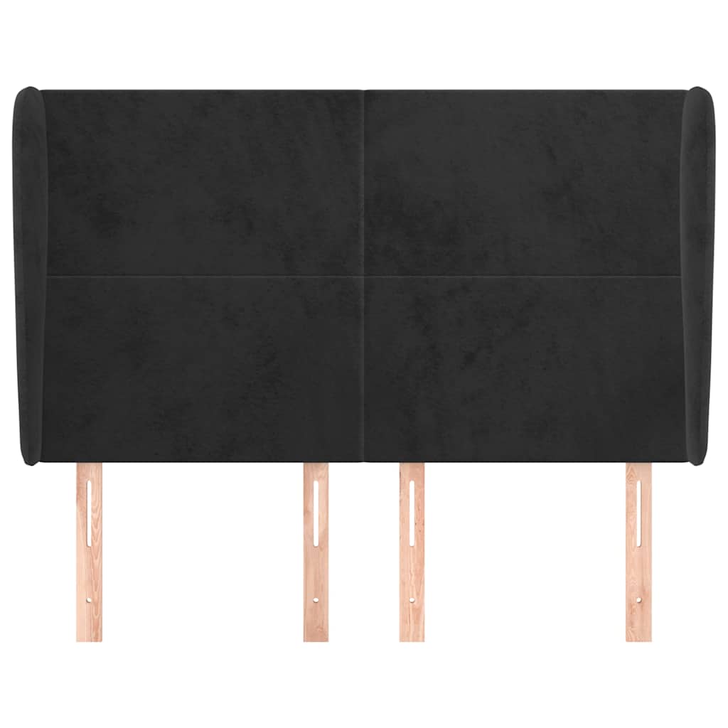 vidaXL Hoofdbord met randen 147x23x118/128 cm fluweel zwart, foto 2