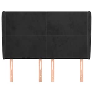 Čelo postele typu ušák černé 147x23x118/128 cm samet - obrázek 3