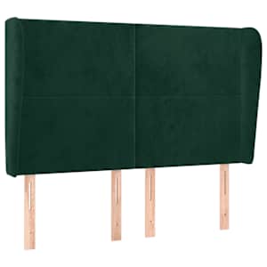 Čelo postele typu ušák tmavě šedé 147x23x118/128 cm samet - obrázek 2