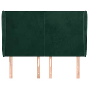 Čelo postele typu ušák tmavě šedé 147x23x118/128 cm samet - obrázek 3