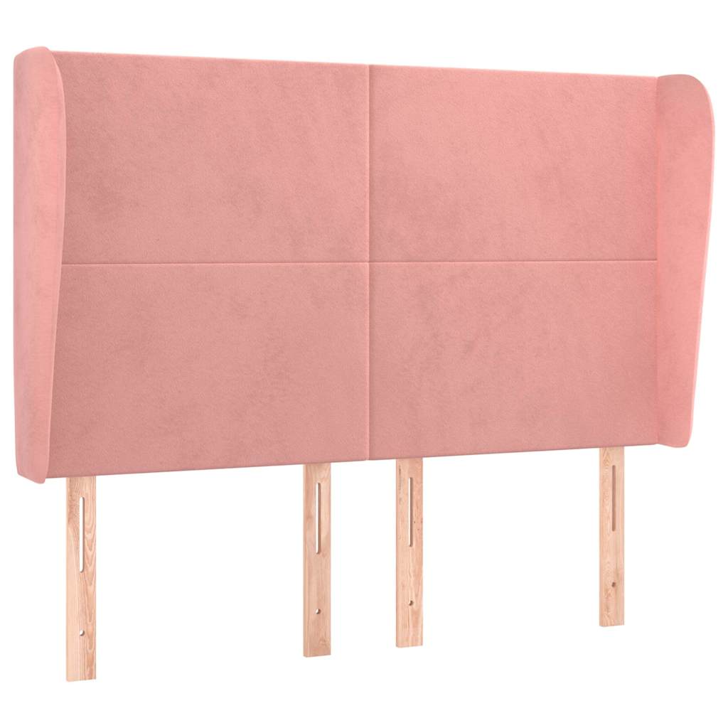 vidaXL Hoofdbord met randen 147x23x118/128 cm fluweel roze, foto 3