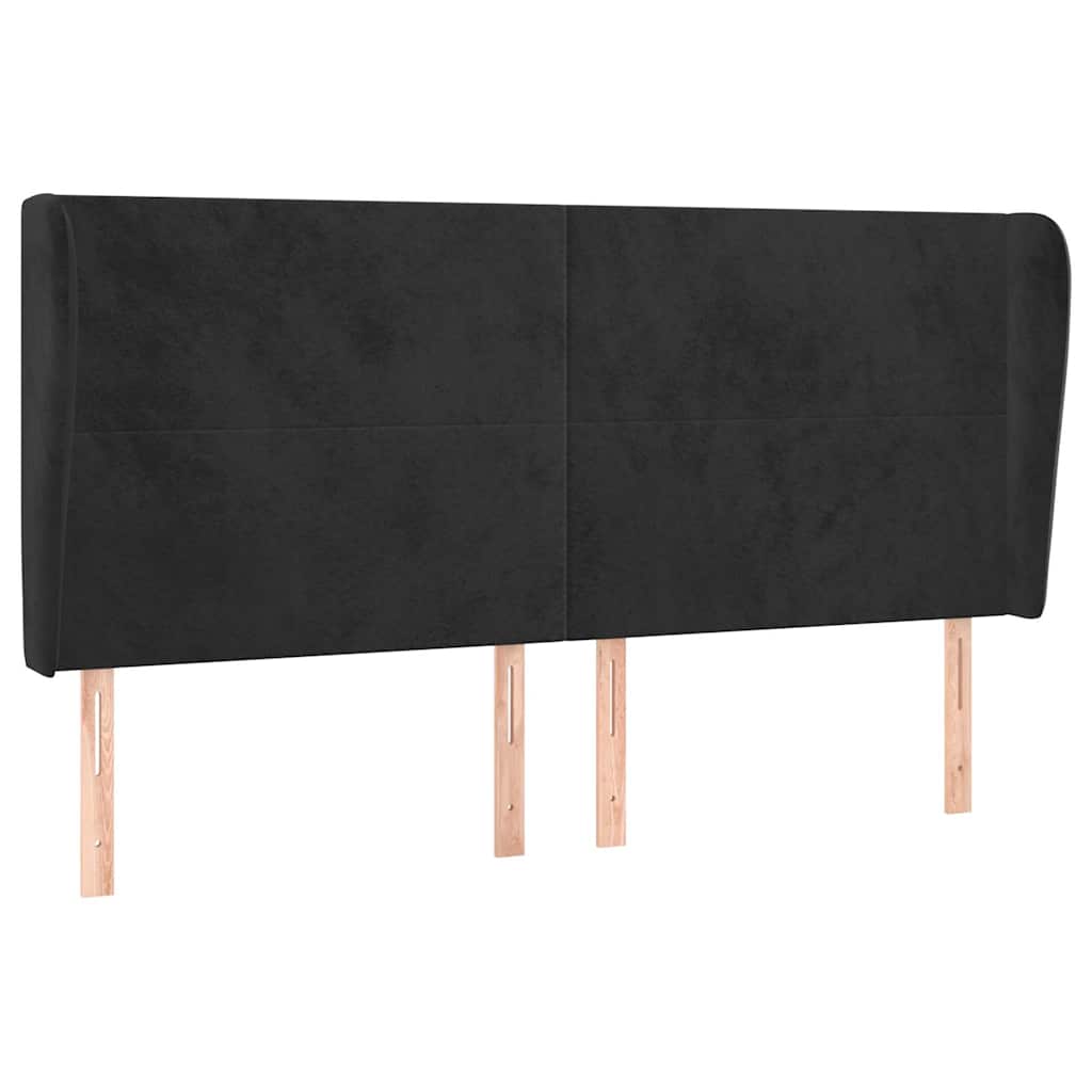 vidaXL Čelo postele typu ušák černé 163x23x118/128 cm samet