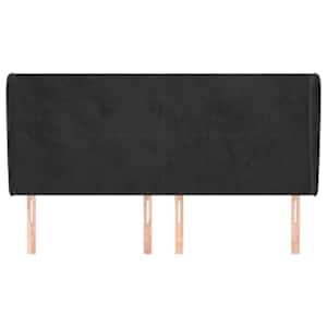 Čelo postele typu ušák černé 163x23x118/128 cm samet - obrázek 3