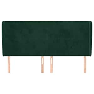 Čelo postele typu ušák tmavě zelená 163x23x118/128 cm samet - obrázek 3