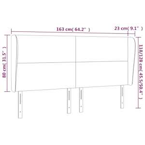 Čelo postele typu ušák tmavě zelená 163x23x118/128 cm samet - obrázek 9