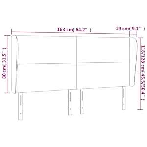 Čelo postele typu ušák tmavě modrá 163x23x118/128 cm samet - obrázek 9