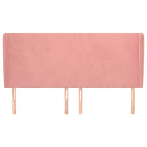 Čelo postele typu ušák růžová 163x23x118/128 cm samet - obrázek 3