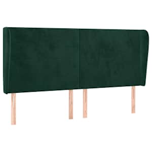 Čelo postele typu ušák tmavě zelená 183x23x118/128 cm samet - obrázek 2