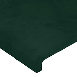 Čelo postele typu ušák tmavě zelená 183x23x118/128 cm samet - obrázek 5