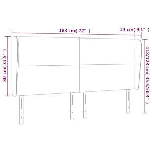 Čelo postele typu ušák tmavě zelená 183x23x118/128 cm samet - obrázek 9