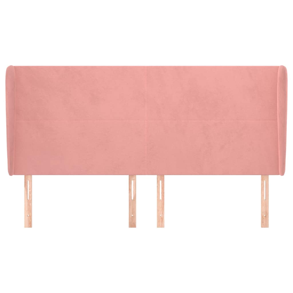 vidaXL Hoofdbord met randen 183x23x118/128 cm fluweel roze, foto 2