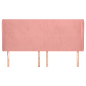Čelo postele typu ušák růžová 183x23x118/128 cm samet - obrázek 3