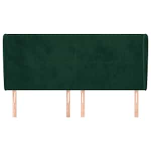 Čelo postele typu ušák tmavě zelená 203x23x118/128 cm samet - obrázek 3