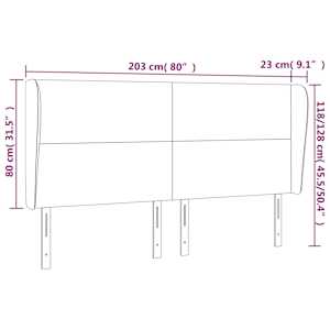 Čelo postele typu ušák tmavě zelená 203x23x118/128 cm samet - obrázek 9