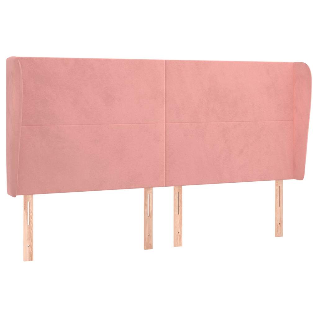 vidaXL Čelo postele typu ušák růžová 203x23x118/128 cm samet