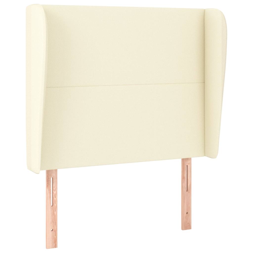 vidaXL Hoofdbord met randen 83x23x118/128 cm kunstleer crèmekleurig, foto 3
