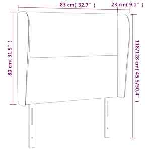 Čelo postele typu ušák cappuccino 83x23x118/128 cm umělá kůže - obrázek 9