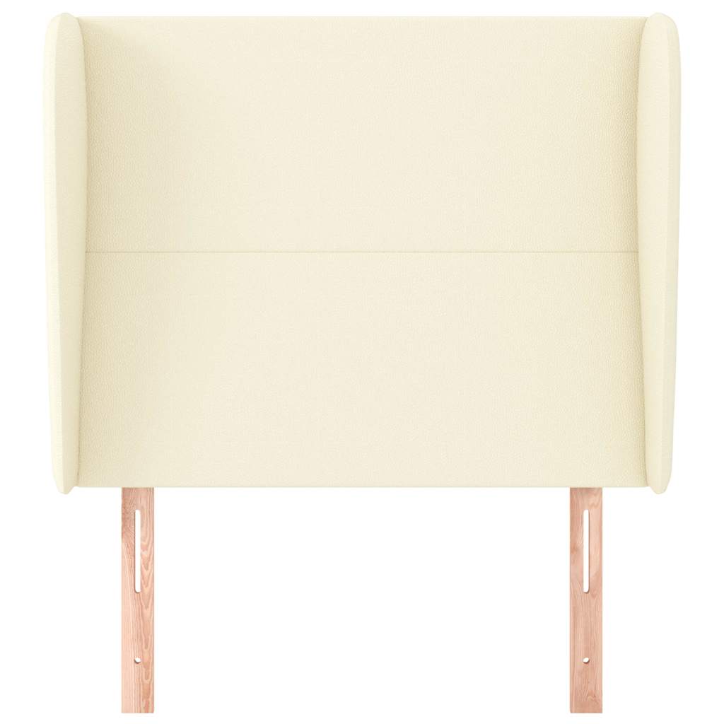 vidaXL Hoofdbord met randen 93x23x118/128 cm kunstleer crèmekleurig, foto 2