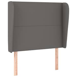 Čelo postele typu ušák šedá 93x23x118/128 cm umělá kůže - obrázek 2